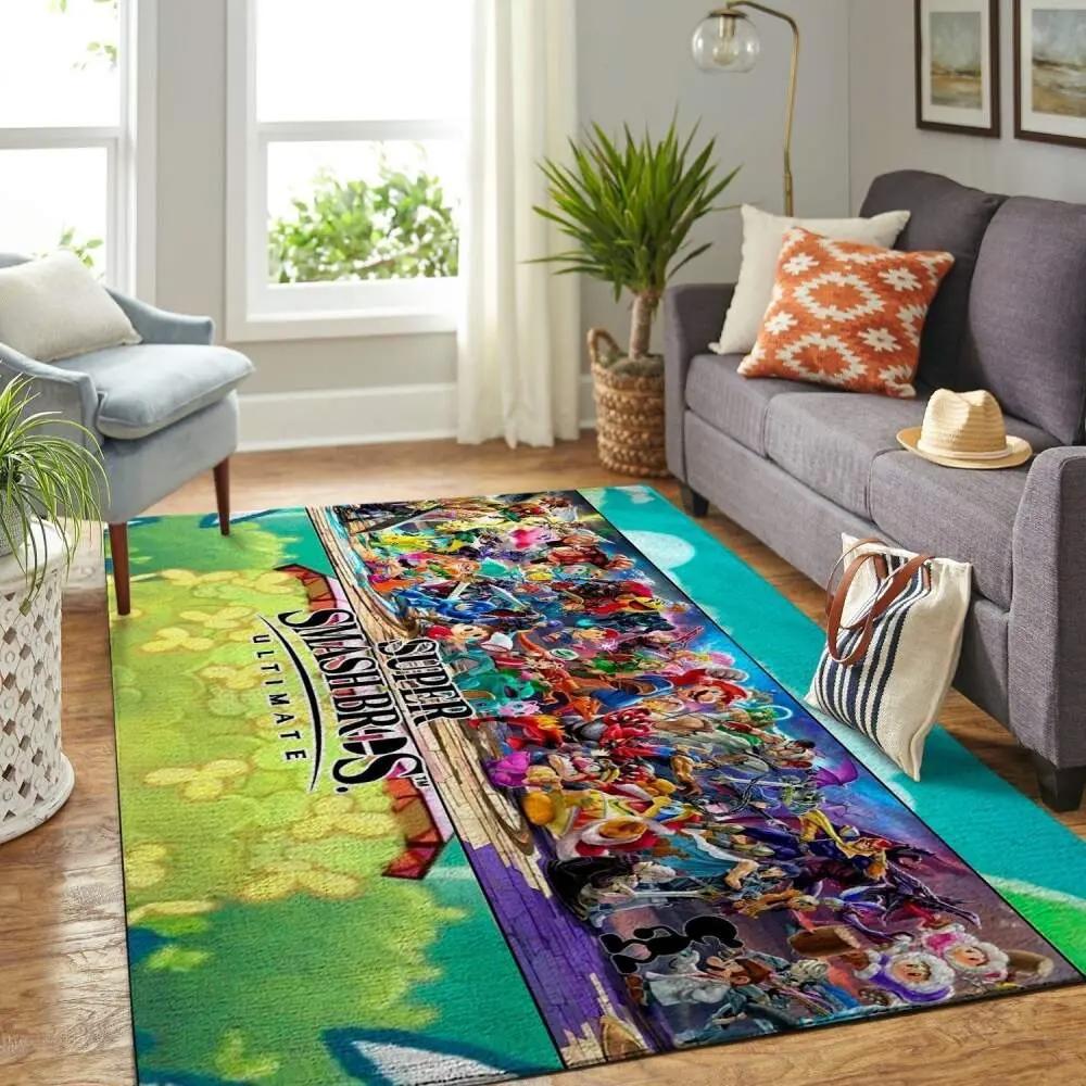 Super smash bros. area rug gaming carpet gamer living room rugs rug regtangle carpet floor decor home decor v1237 Rectangle Rug