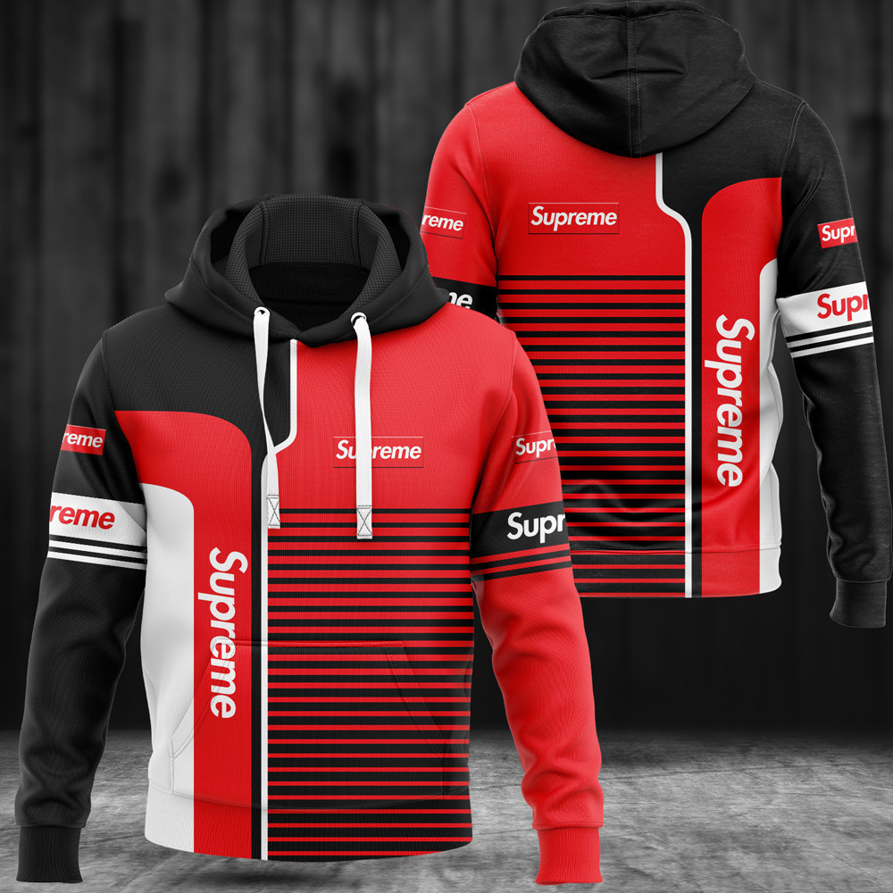 Supreme black red luxury brand premium hoodie for men women Hoodie 3D