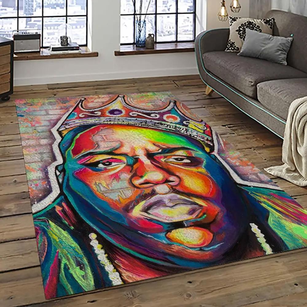 The notorious b.i.g. rapper hiphop music rap carpet area rug home decor gift for fans gift for friends big30 Rectangle Rug