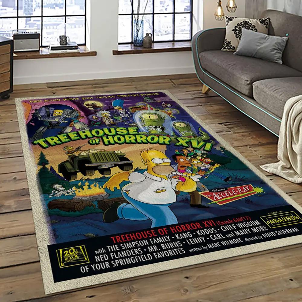 The simpsons characters cartoon movie carpet rectangle area rug for living room bedroom decor tss35 Rectangle Rug