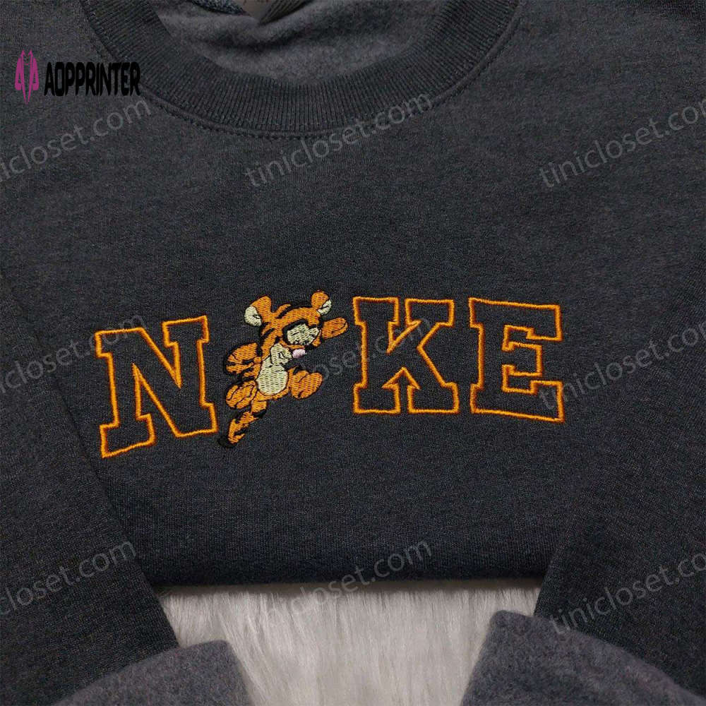 Tigger nike embroidered shirt: disneyland family shirt nike inspired design Embroidered Shirt