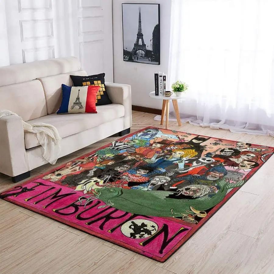 Tim burton characters area rug living room rug home decor movie ofd 190922 Rectangle Rug