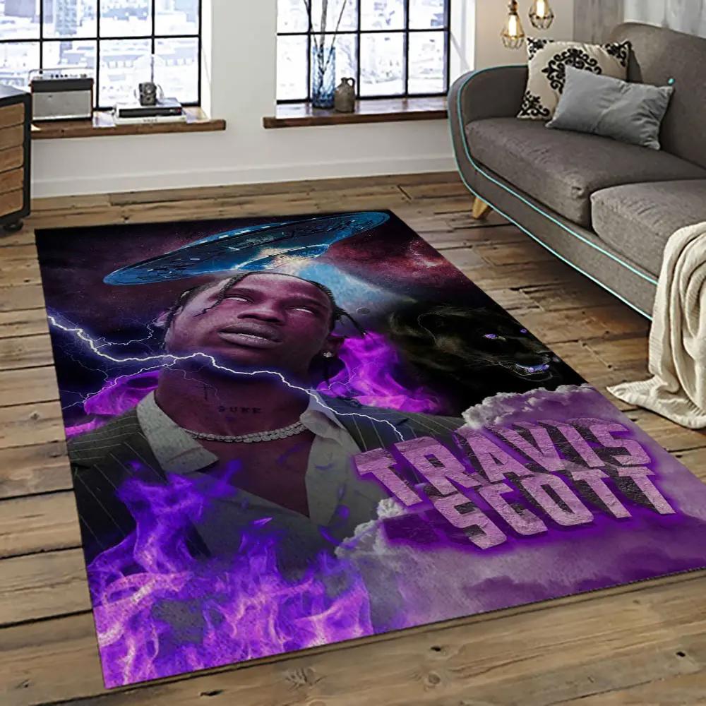 Travis scott rapper hiphop music retangle carpet area rug home decor best gift for fan and friends tst19 Rectangle Rug