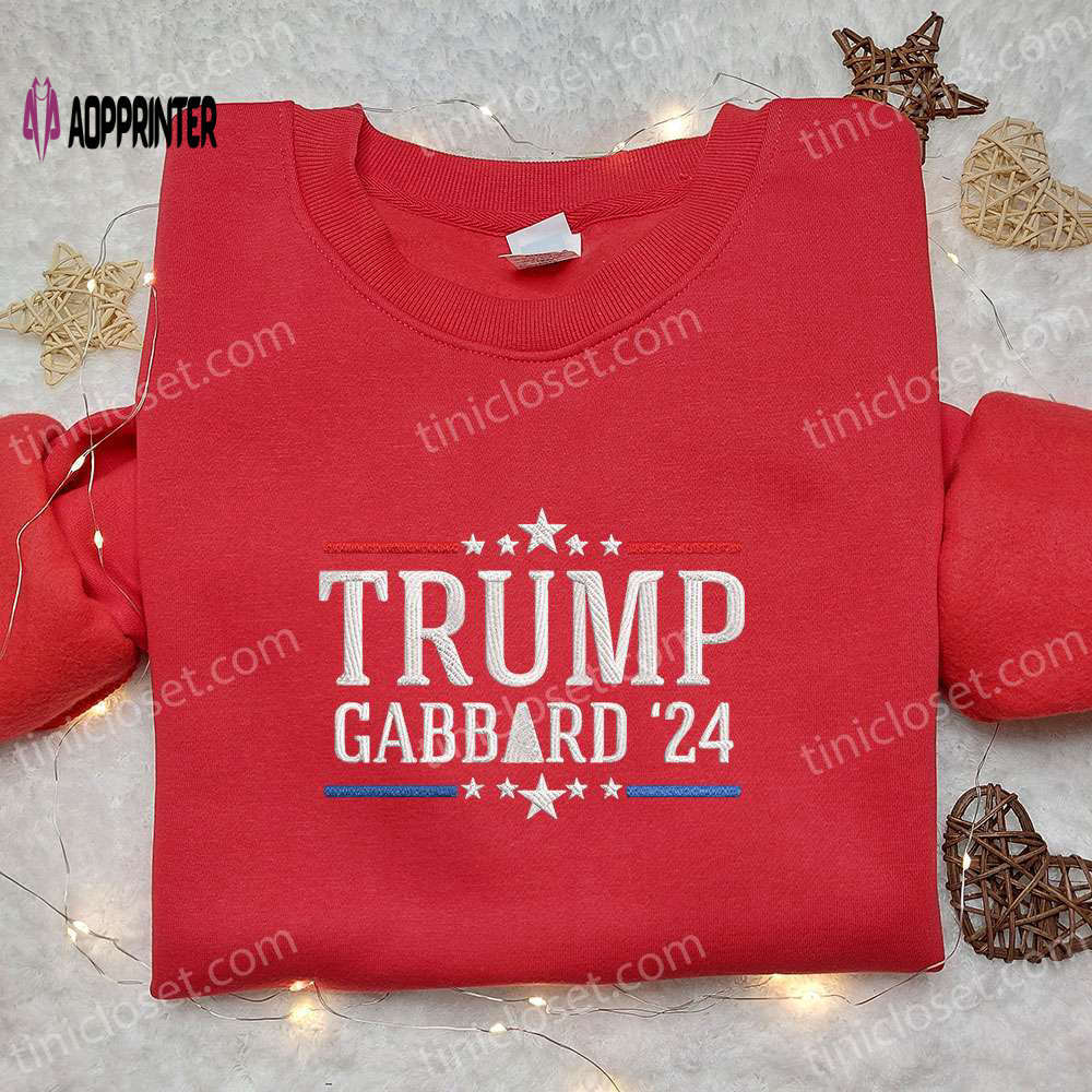 Trump gabbard 2024 embroidered hoodie donald trump sweatshirt hot political topics t-shirt Embroidered Shirt