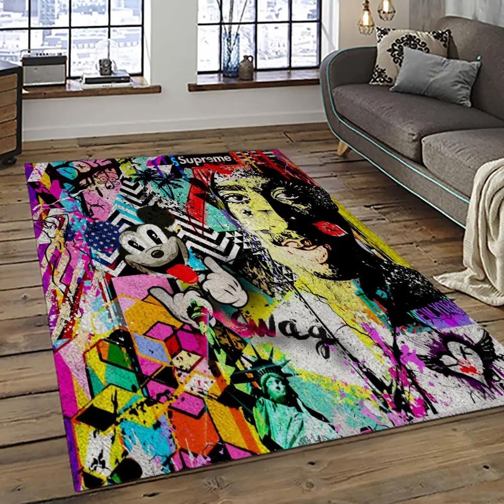 Tupac shakur rapper hiphop music rap carpet area rug home decor gift for fans gift for friends ts36 Rectangle Rug