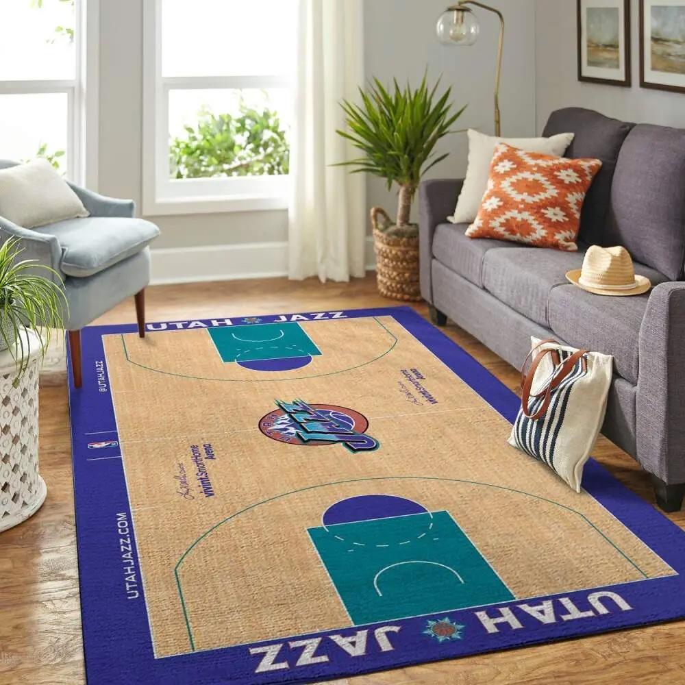 Utah jazz court area rug nba basketball carpet living room rug regtangle carpet Rectangle Rug