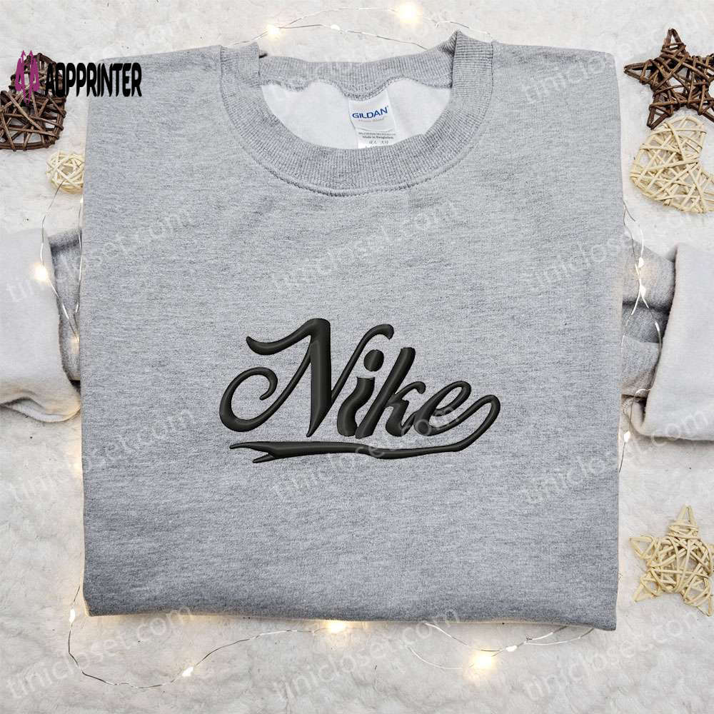 Vintage custom nike embroidered hoodie & shirt: best birthday gift ideas – nike inspired customizable designs Embroidered Shirt