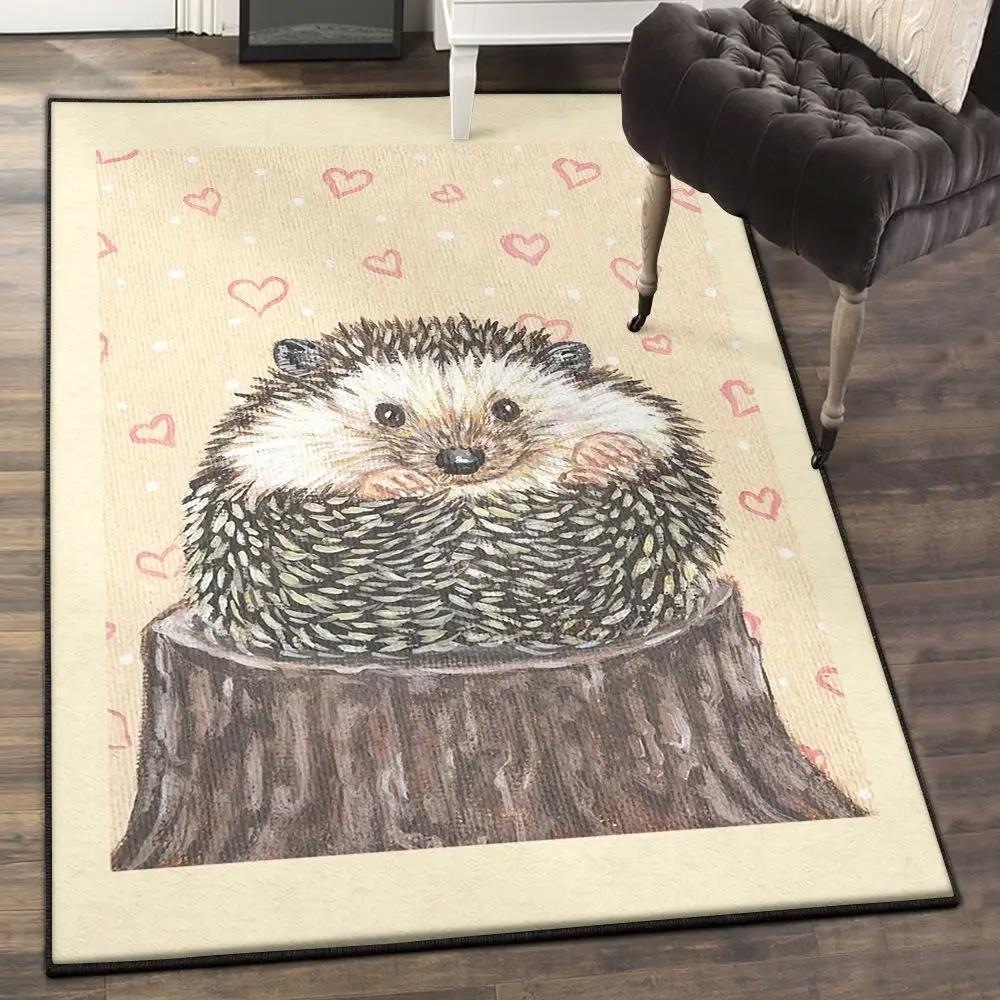 Wild hedgehog large area rugs, hedgehog rug Rectangle Rug