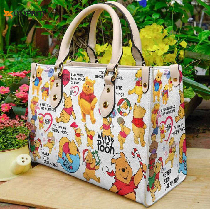 Winnie the pooh  leather handbag gift for women 4253 Women Leather Hand Bag