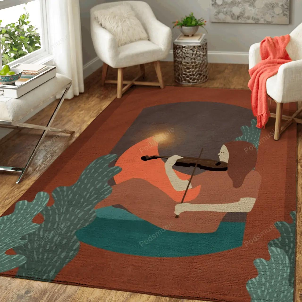 Women in music 2 women in music art for fans area rug living room carpet rug regtangle carpet floor decor home decor Rectangle Rug