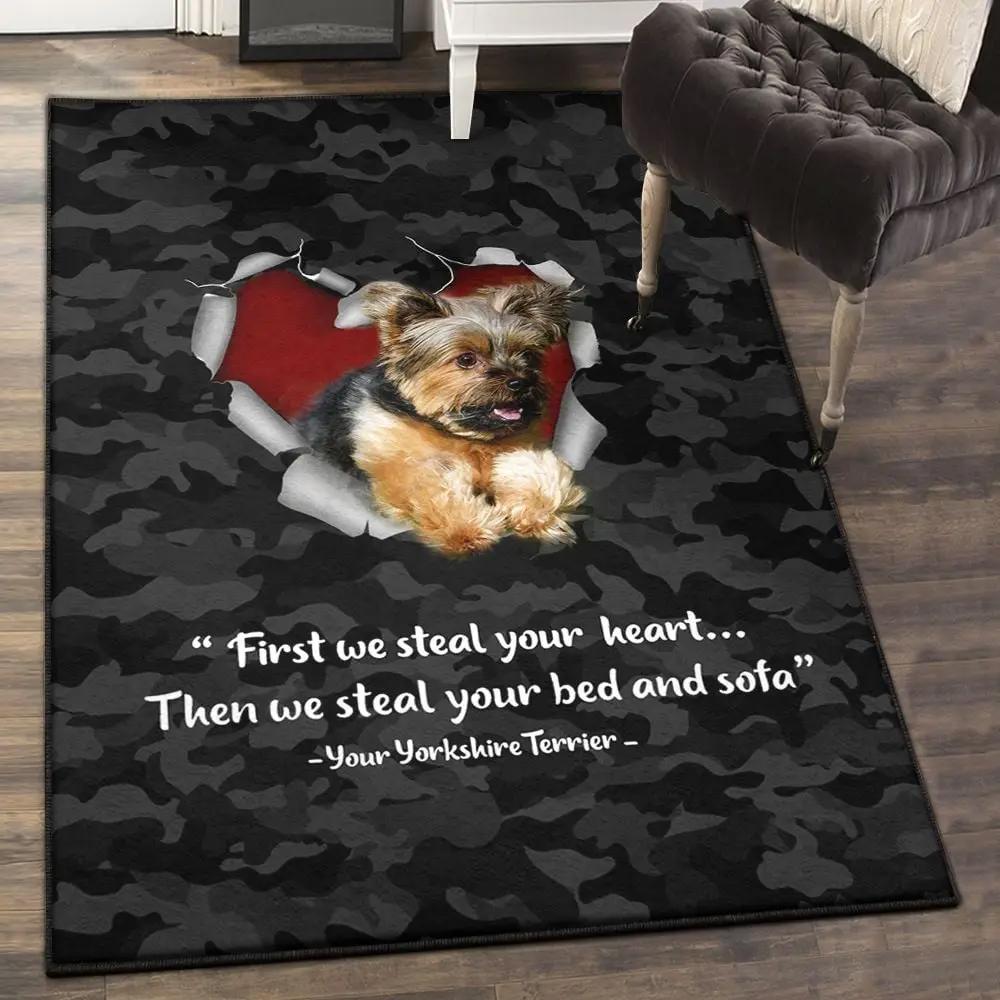 Yorkshire terrier modern area rugs, yorkshire terrier rug Rectangle Rug
