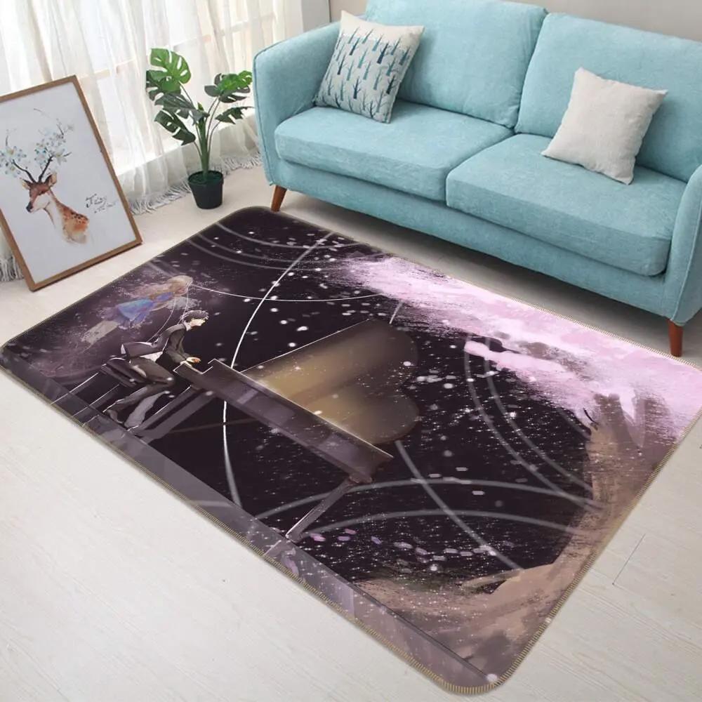 Your lie in april anime 3 area rug living room and bed room rug rug regtangle carpet floor decor home decor Rectangle Rug