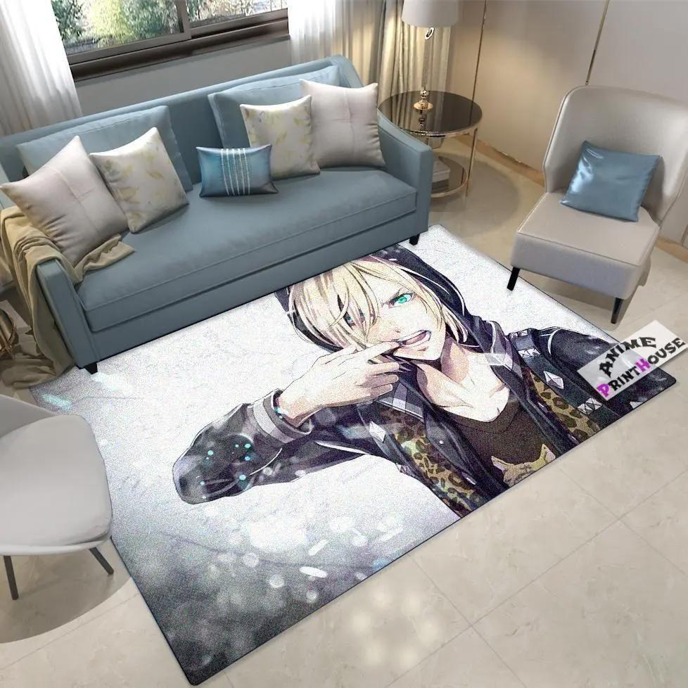 Yuri on ice area rugs anime living room carpet home rug regtangle carpet floor decor home decor Rectangle Rug
