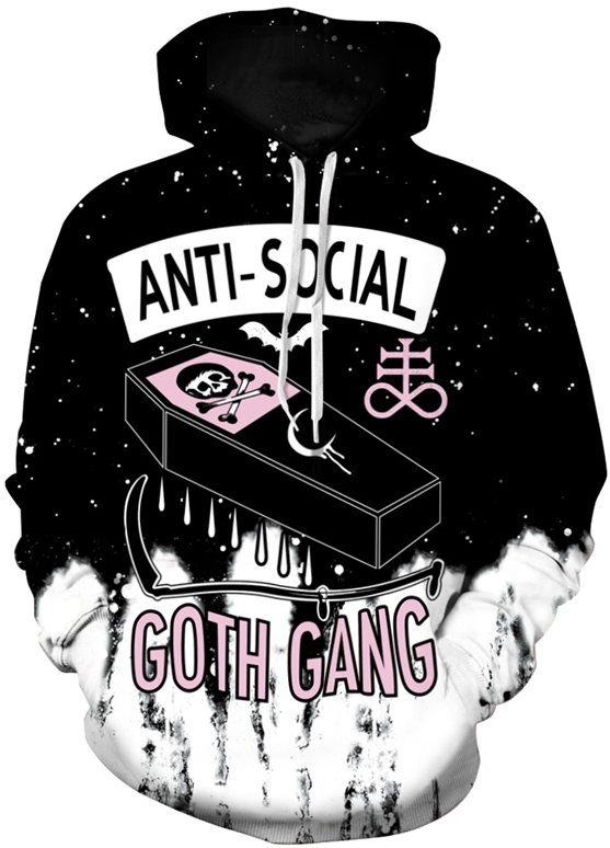 Anti social goth gang 3d hoodie