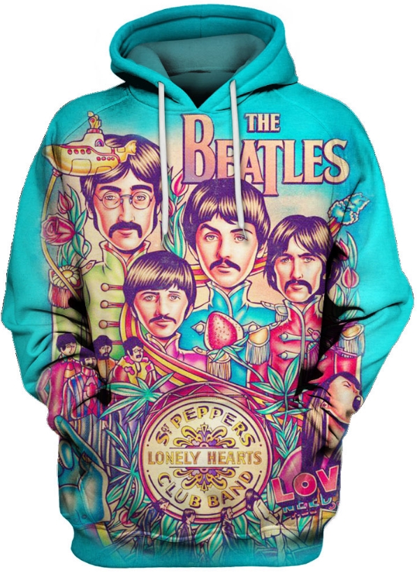 Beatles band mash up 3d hoodie