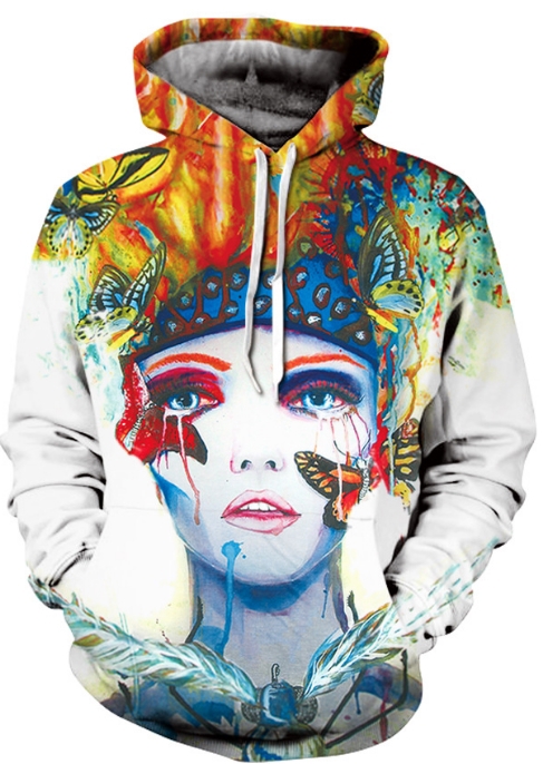 Butterfly paint chick 3d street wear hoodie