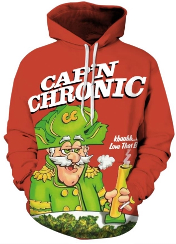 Captain chronic herbs 3d street wear hoodie