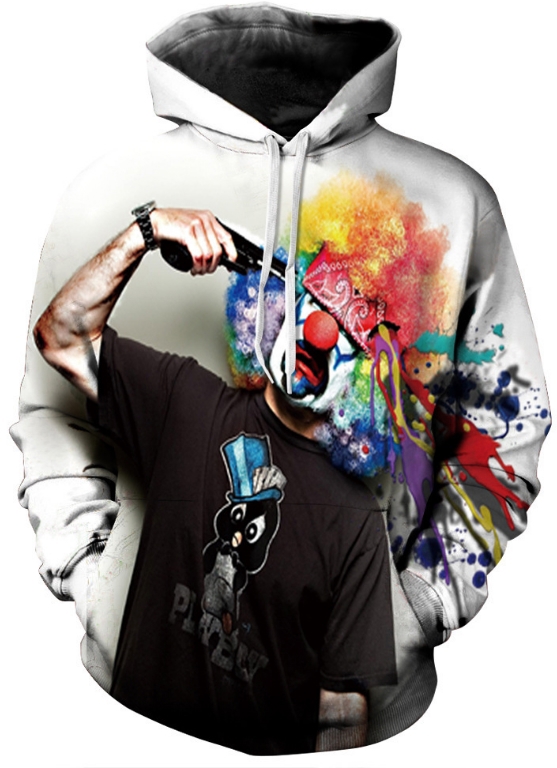 Clown headshot 3d hoodie