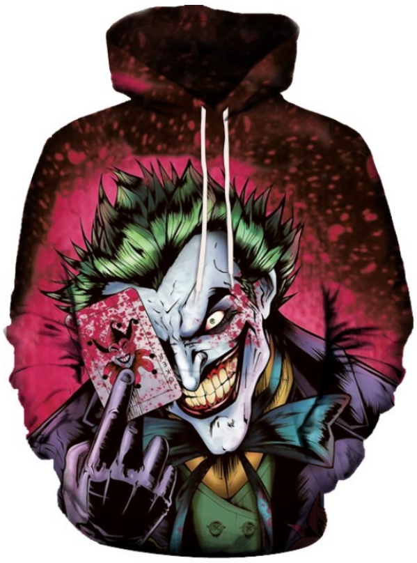 Creepy joker laugh 3d street wear hoodie