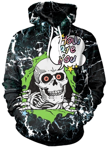 Creepy skeleton 3d street wear hoodie