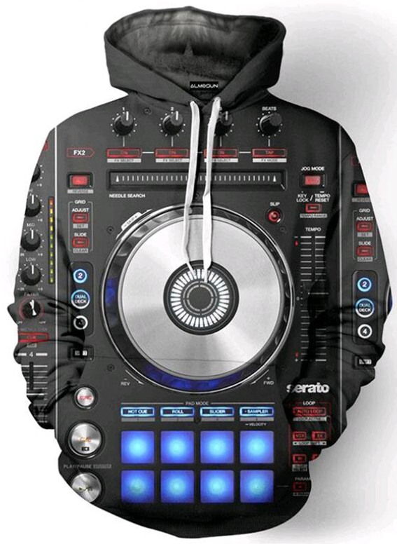 Disc jockey serato 3d street wear hoodie