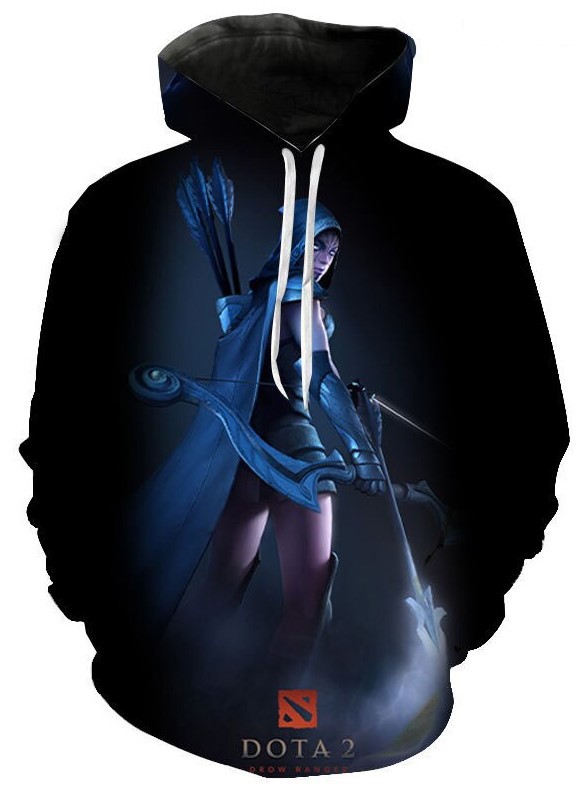 Drow ranger dota 2 3d hoodie