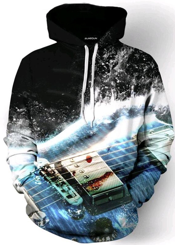 Electric guitar jam 3d street wear hoodie