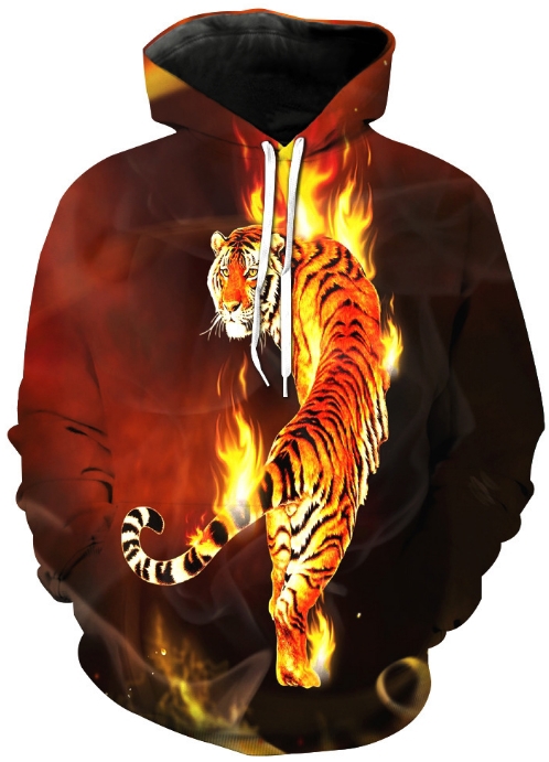 Fire tiger 3d hoodie