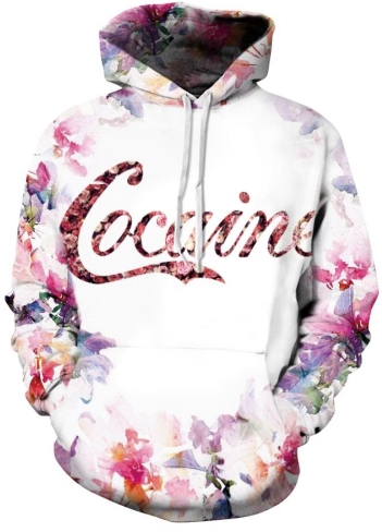 Floral cocaine 3d street wear hoodie