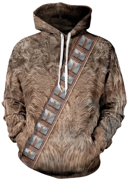 Fur look 3d street wear hoodie