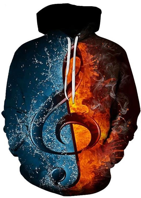 Good and evil music note 3d street wear hoodie