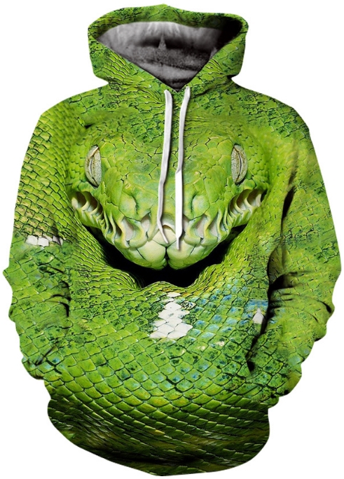 Green pit viper 3d street wear hoodie