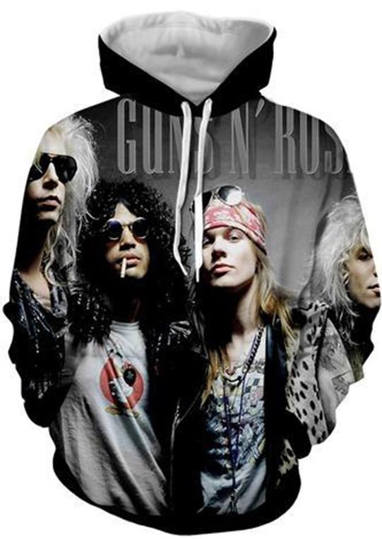 Guns and roses 3d hoodie