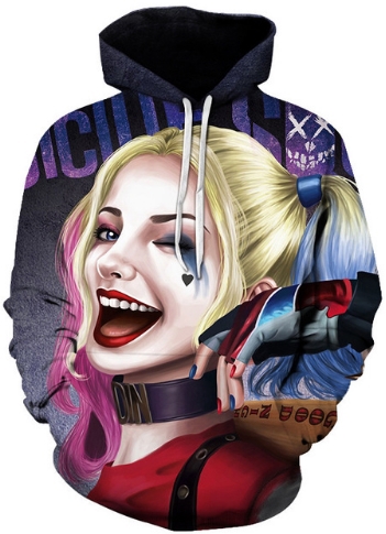 Harley quinn playful 3d street wear hoodie