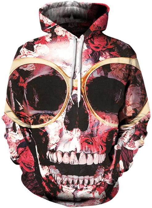 Hipster skeleton skull 3d street wear hoodie