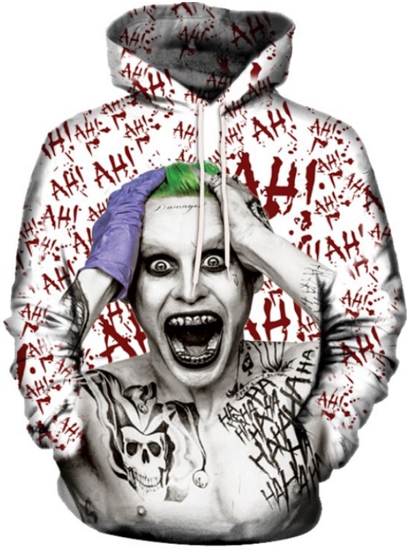 Joker suicide squad crazy laugh 3d street wear hoodie