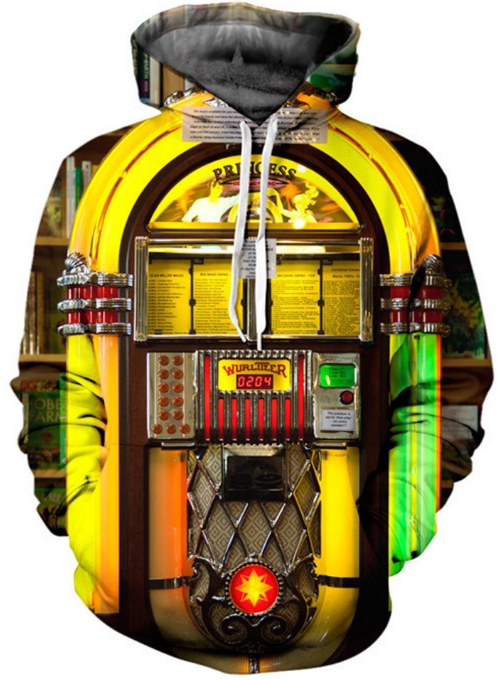Jukebox music player 3d street wear hoodie