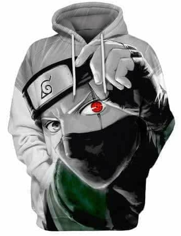 Kakashi hatake fierce naruto 3d hoodie
