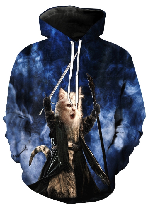 Kitty cat warrior 3d street wear hoodie