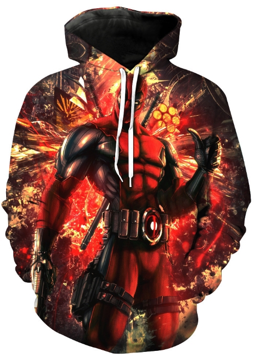 Marvel deadpool 3d street wear hoodie