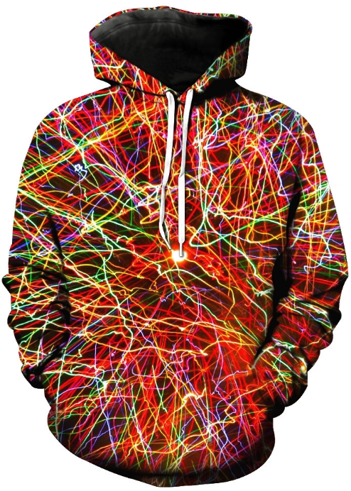 Neon lights 3d street wear hoodie