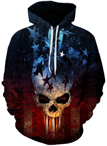 Notorious american skull 3d street wear hoodie