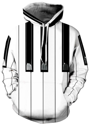Piano keys 3d street wear hoodie