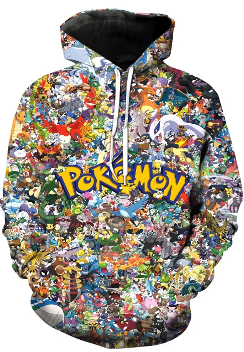 Pokemon mash up 3d street wear hoodie 2