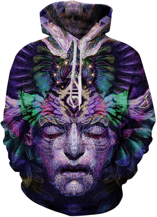 Psycedelic trance 3d street wear hoodie