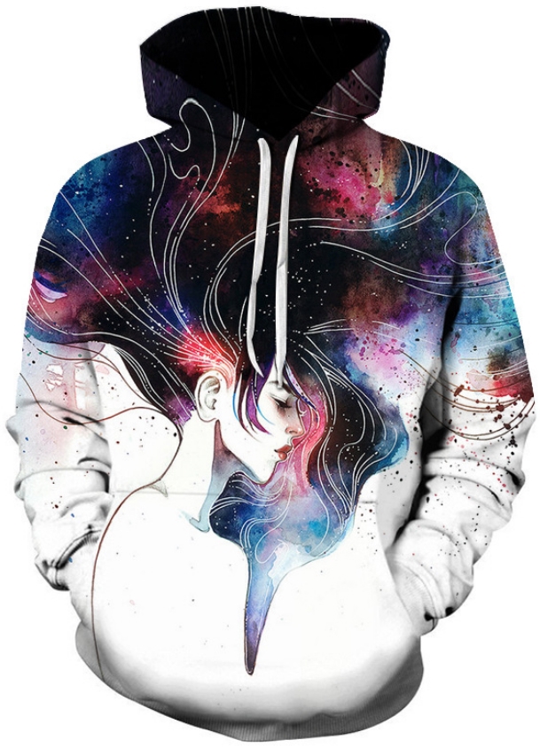 Psychedelic lsd hype chick 3d hoodie