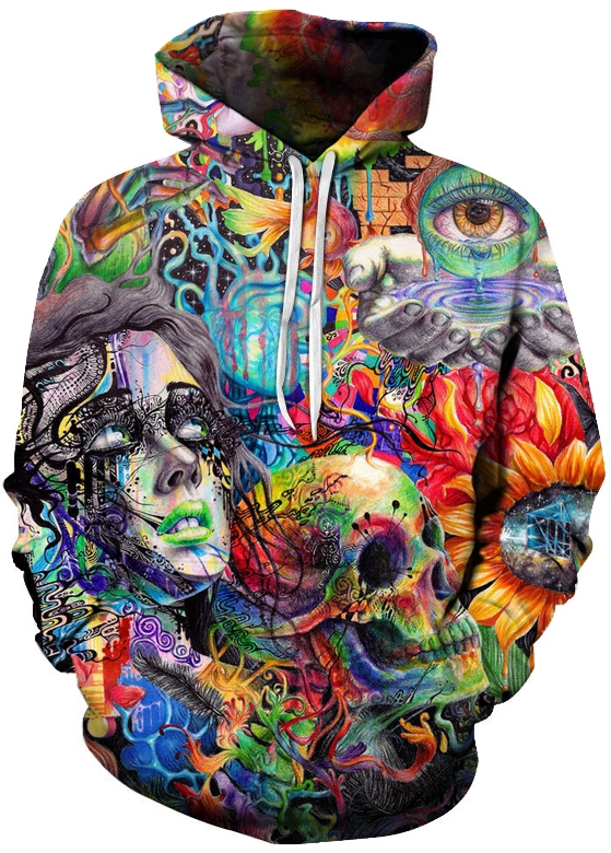 Psychedelic lsd tripping stage 3d hoodie