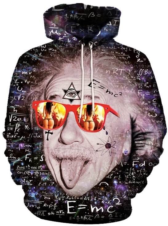 Psychedelic trippy einstein 3d hoodie