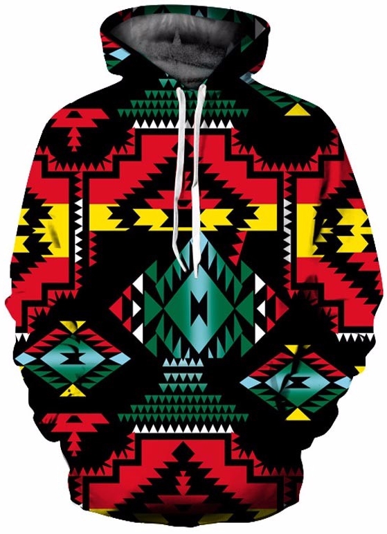 Psychedelic zig zag 3d hoodie