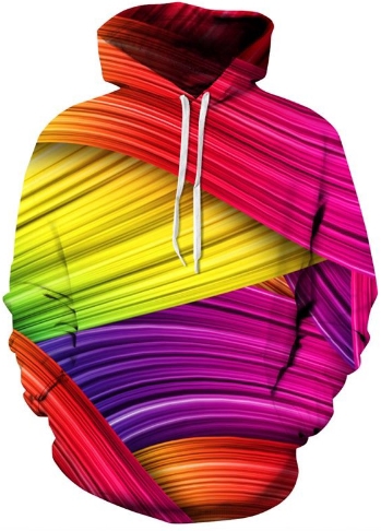 Rainbow lines 3d street wear hoodie